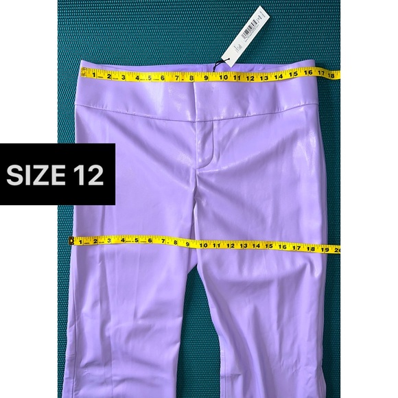 Alice + Olivia Olivia Vegan Leather Bootcut Lavender Purple Pant - Picture 14 of 16